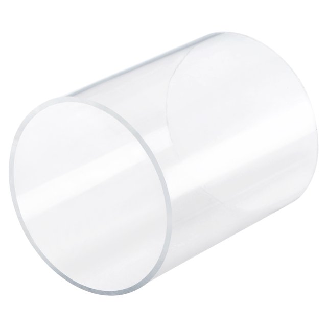 Unique Bargains 74mm ID 80mm OD 100mm Clear Acrylic Pipe Rigid Round Tube for Lighting, Models, Plumbing, Crafts