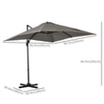 thumbnail image 3 of Outsunny 8'x8' Square Patio Hanging Offset Umbrella Light Grey, 3 of 10