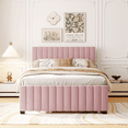 thumbnail image 2 of Lit Plateforme Pleine Grandeur Rembourré en Velours avec Tiroir-Lit Simple, Rose, 2 of 10