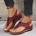 thumbnail image 3 of Ketyyh-chn99 Womens Sandals Womens Walking Shoes Womens Sandal Slides Toe Post Sandals Mitigate Foot Fatigue Comfortable And Functional Shoes (Red, 8), 3 of 5
