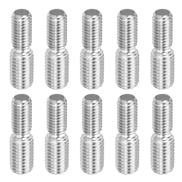 Unique Bargains M10x1.5 à M12x1.75 Boulon Vis à Goujon Fileté à Double Extrémité Adaptateur de Réducteur de Tige en Acier Inoxydable 304 40 mm de Long 10 Pcs