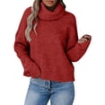 thumbnail image 2 of EGNMCR Chandails pour Femmes Chandail d'Hiver de Noël à Col Rond Manches Longues Tricoté Ample, 2 of 6