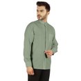 thumbnail image 3 of Bestman Solid Button-Down Shirt For Mens Chinese Collar Front Placket Formal Shirts, 3 of 7