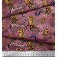 thumbnail image 2 of Soimoi Rayon Fabric Owl,Bat & Haunted House Halloween Print Sewing Fabric Yard 42 Inch Wide, 2 of 3