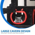 thumbnail image 3 of DEXTRUS 63" Gothic Cat Tree Tower Black and Crimson, Multiple Sisal Scratching Posts, 3 of 10