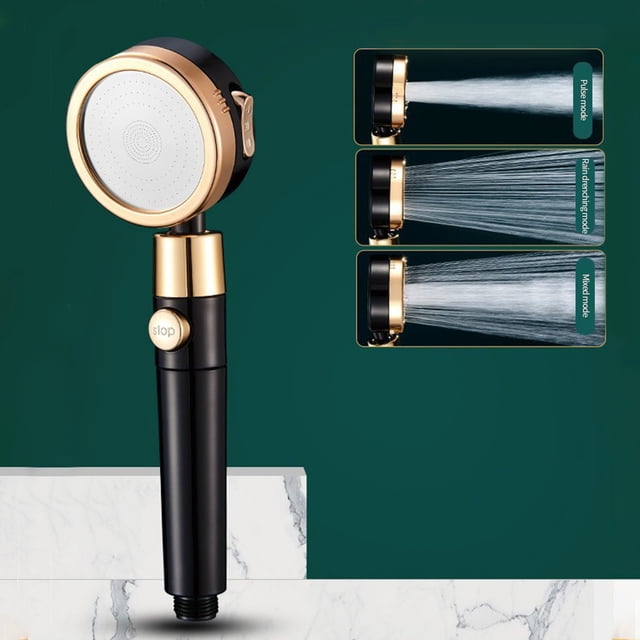 TIMIFIS Shower Head Turbo Shower Head Home Bath Shower Nozzle Water Heater Filter Shower ,3 Bathing Modes, One Pressurised Water Stop Function Shower Head. Kitchen Gadgets