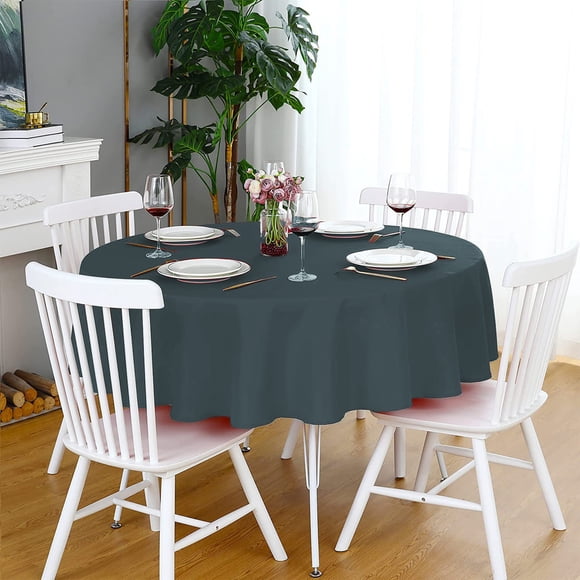 48-Inch Round Polyester Tablecloth for Dining Room, Wrinkle-Resistant Fabric Cover for Home Kitchen Parties