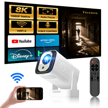 [Auto Focus] Magcubic Mini Projecteur, Prise en Charge Native 1080P et 8K, Luminosité 330 ANSI avec Commande Vocale, Wi‐Fi 6 et BT 5.4, Projecteur de Films Portable pour l'Extérieur