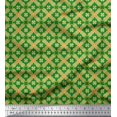 thumbnail image 1 of Soimoi Modal Satin Fabric Check & Moroccan Ethnic Print Fabric by the Yard 42 Inch Wide, 1 of 3