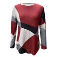 thumbnail image 2 of Jsaierl Hauts à Manches Longues pour Femmes 2024 Automne Hiver Col Rond Mode Blocs de Couleur Chemises Grande Taille Chaudes pour Sortir avec Boutons, 2 of 6