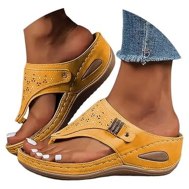 Mepaouo Orthopedic Sandals for Women Comfortable Dressy Walking Flip Flops Summer Beach Shoes Slides