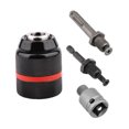 thumbnail image 1 of 13mm All-Metal Impact Drill Accessory Set with Self-Locking Chuck, Convertible Round/Hexagonal Electric Wrench Handle, 4-Piece Kit for Heavy-Duty Drilling, Screwdriving & Hammer Functions – Durable,, 1 of 6