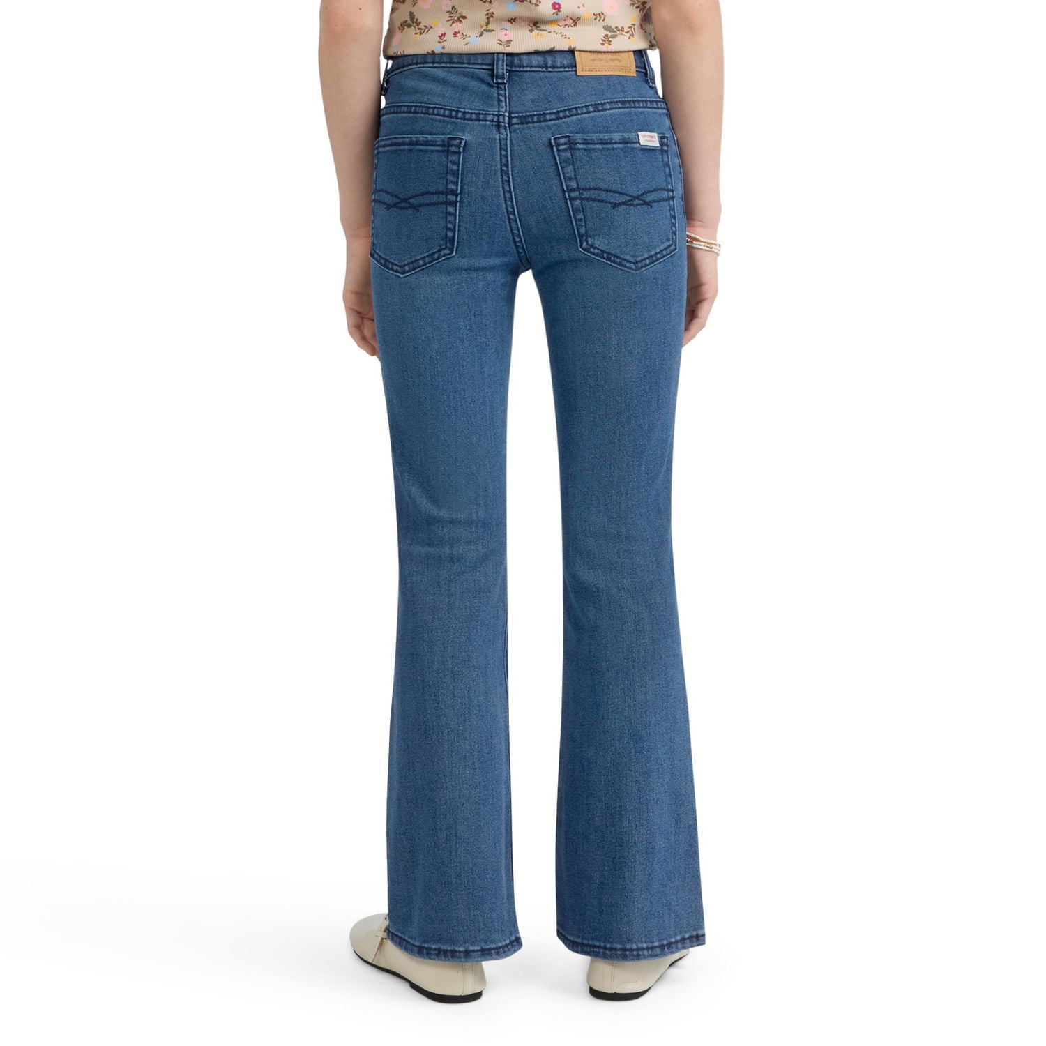 Levi Strauss Signature Jean Évasé pour Fille avec Broderie Papillon