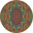 thumbnail image 1 of Ahgly Company Tapis d'Intérieur Lavable à la Machine, Carré, Transitionnel, Brun Rouge, Tapis de Zone, 3 Pieds Carré, 1 of 7