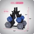 thumbnail image 3 of HolaHatha 5, 10, and 15 lb Neoprene Dumbbell Free Hand Weight Set & Rack, 3 of 9