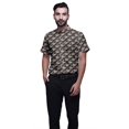 thumbnail image 1 of BESTMAN Short Sleeve Mandarin Collar Shirts For Men Cotton Button Down Shirt, 1 of 5