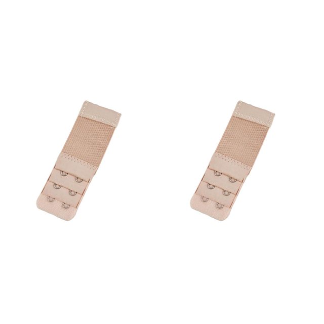 ZheElen Extension Strap Bra Extenders Breathable Buckle 2 Hooks Accessories Stretchy Adjustable Replacement Gadgets 3 Rows deep flesh 2Set