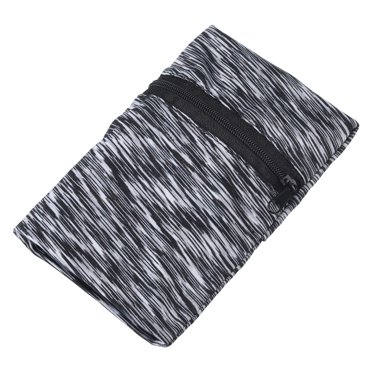 Unique Bargains 6'x 4' Wrist Pouch Wrist Wallet Sports Wristband Wallet with Zipper Pocket Dark Gray