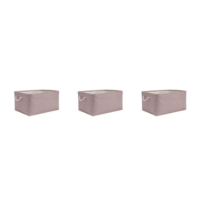 Maytalsory Sturdy Rope Handle Storage Bin Convenient And Reliable Storage Solution light pink 31*21*13 3Set