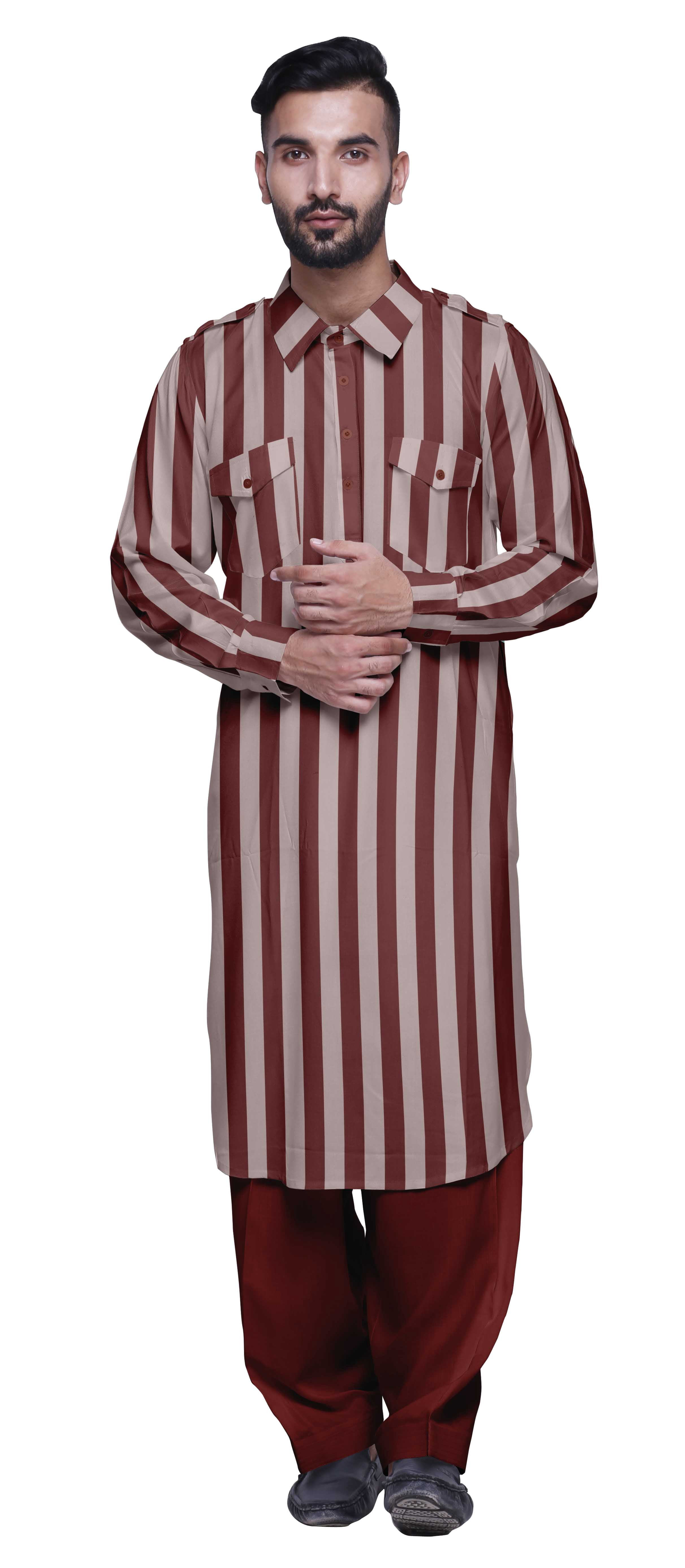 Atasi Kurta Pathani en Rayonne pour Hommes, Ensemble Salwar Uni Imprimé, Kurta Punjabi pour Hommes