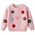 thumbnail image 1 of Splozh Baby Boy Fall Clothes Cute Handmade Flower Knitted Sweaters for Small and Medium Sized Children Pink,3-4 Years, 1 of 6