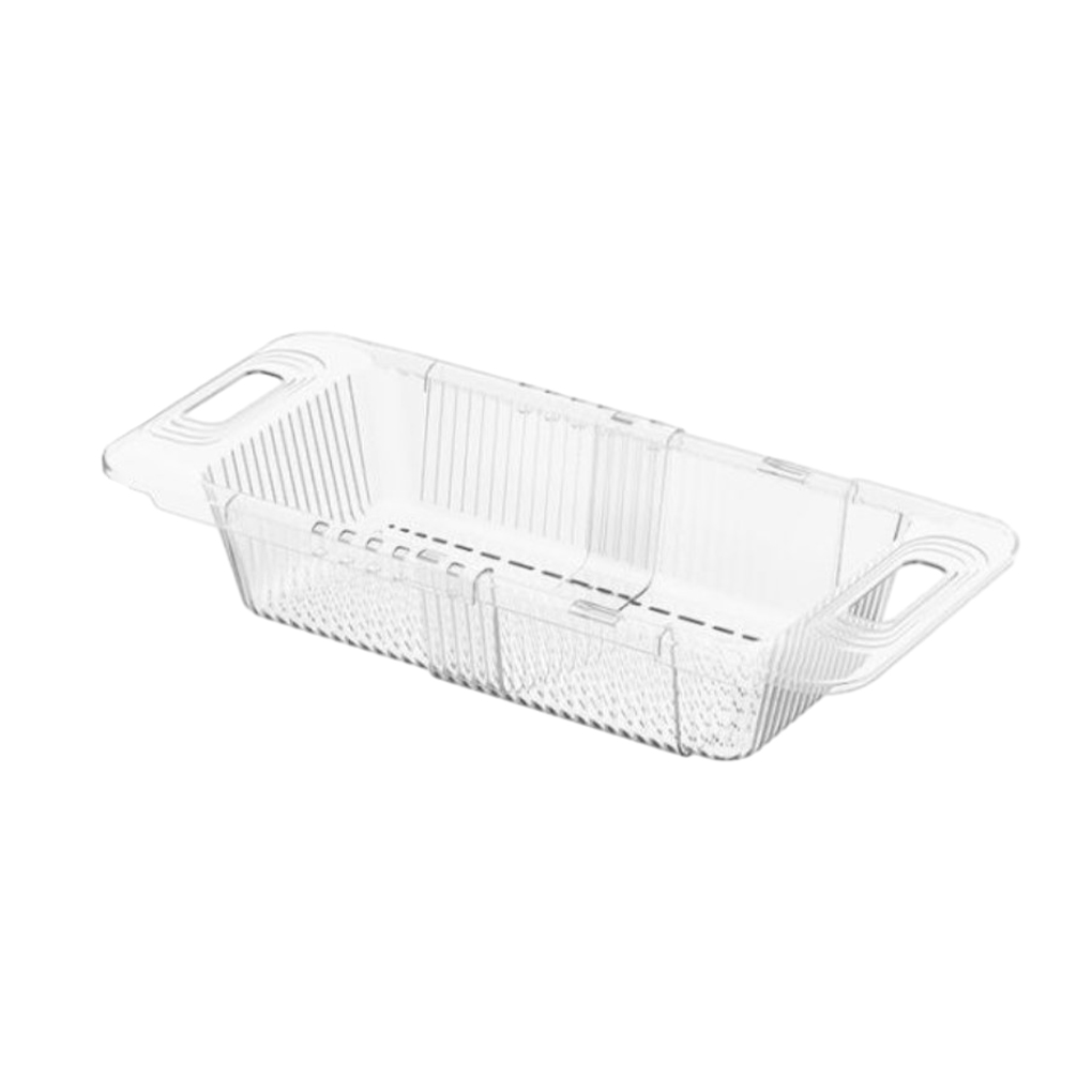 Wweixi 1/2/3 Convenient Drain Rack With Easy Access Handles For Various Uses Vegetable Wash Basin Plastic Basket hyaline white 1 Pc