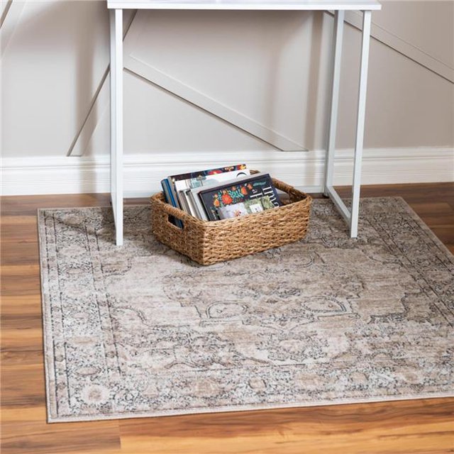 Unique Loom 3147304 8 x 8 Pi Canby Tapis Carré Portland&44; Beige
