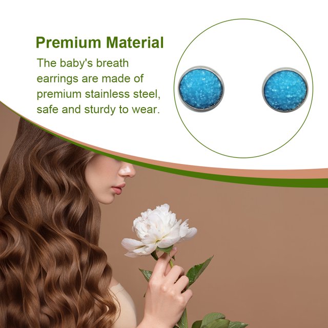 12mm Druzy Ear Studs Étoiles Boucles d'Oreilles Stylisant Rond Forme Robuste Étoiles Inoxydable Eardrop Bohème Percé Bijoux Élégants pour les Femmes Filles Type11 11