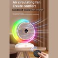 thumbnail image 3 of yeacher USB-Powered Desktop Fan with 3 Speed Settings, 5 LED Modes, 1H/2H Timer, and Remote Control - Silver (Model 102), 3 of 7