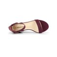 thumbnail image 4 of BLISSFUL STEP Women's Ankle Buckle Strap Chunky Heel Sandal Shoes Burgundy 9.5, 4 of 8