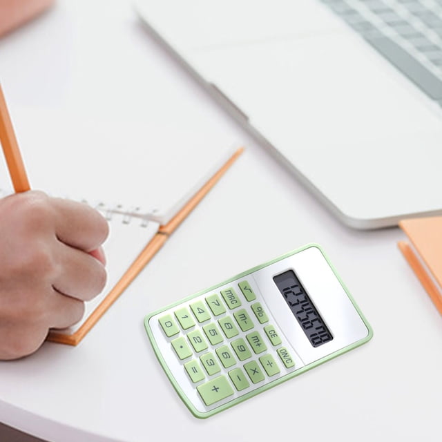 8 Digit Standard Calculator with Large Display and Round Buttons | Basic Desktop Calculator with Quiet Sensitive Keys | Portable Math Calculator for Office Home School