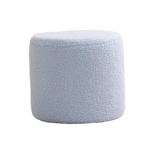 Tabouret Repose-Pieds Rond, Tabouret Décoratif pour Sofa, Marchepied avec Siège Rembourré, Tabouret pour Changer de Chaussures, Banc Repose-Pieds Antidérapant pour Chevet, Robuste, Entrée de Pièce, Bleu