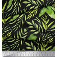 thumbnail image 3 of Soimoi Black Poly Georgette Fabric Leaf Leaves Decor Fabric Printed Yard 52 Inch Wide, 3 of 3