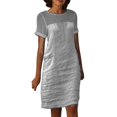 thumbnail image 2 of Ovzne Robes d'Été pour Femmes 2025 Robe de Plage Robe Décontractée pour Femme Col Rond Sans Manches avec Poche Couleur Robe Multicolore Jupe Longue Robe d'Été à Manches Courtes Liquidation, 2 of 6