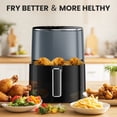 thumbnail image 2 of edx 6 Qt Air Fryer, Electric Multifunctional Cooker with 400F for Crispy, Digital LED, Grey, 2 of 9