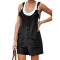 thumbnail image 1 of MAWCLOS Ladies Romper Solid Color Jumpsuits Adjustable Strap Jeans Pants Plain Work Suspender Denim Bib Overalls Black XXL, 1 of 2
