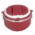 thumbnail image 1 of Food Box, Japanese Style Large Capacity Thermal Stainless Steel Portable Bento Box  For Office For School Single Layer Red【201 Liner】, 1 of 8