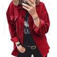 thumbnail image 1 of Women‘s Corduroy Jackets Cardigan Button-down Outwear Blouse Tops Shirt, 1 of 6