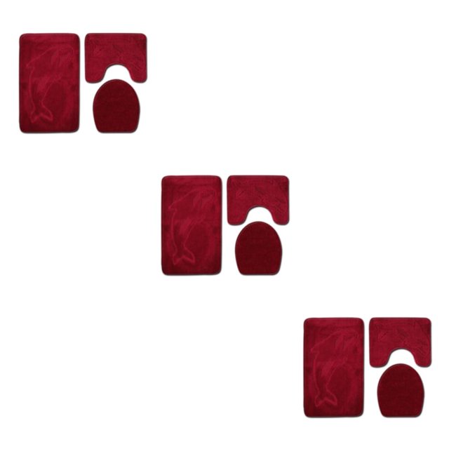 maskred 3x Bathroom Rug Sets Easy To Install Waterproof Anti-slip Multi-functional Eco-friendly Durable PJ210922-A012 3Set