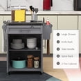 thumbnail image 4 of HOMCOM Kitchen Island, Rolling Kitchen Cart with Stainless Steel Top, Grey, 4 of 10