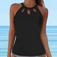 thumbnail image 1 of High Neck Tankini Top Backless Bathing Suit for Women Key Hole Swimsuit Swim Top Only, 1 of 6