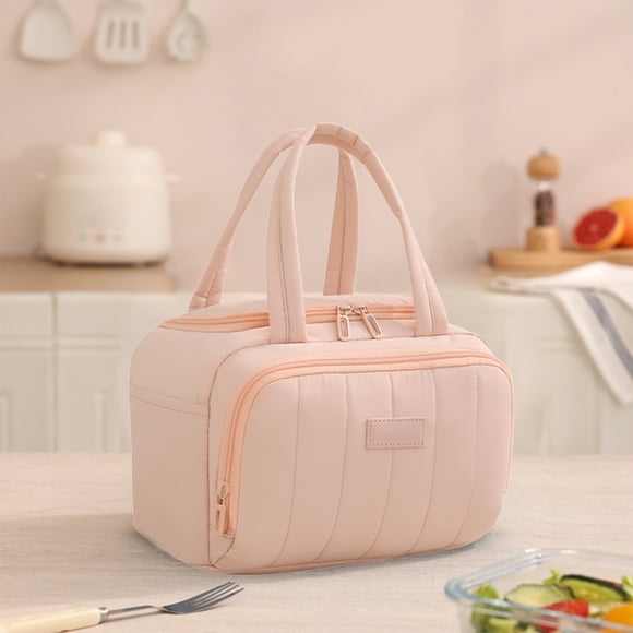 Gaqring Insulated Lunch Bag, Waterproof Leakproof Lunch Box Cooler Tote, Adjustable Shoulder Strap Reusable Lunchbox for Work Office Picnic Travel, Pink
