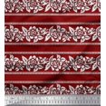 thumbnail image 1 of Soimoi Poly Georgette Fabric Leaves & Floral Block Printed Fabric 1 Yard 42 Inch Wide, 1 of 4