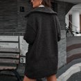 thumbnail image 4 of Manteau Veste d'Hiver Chaud en Faux pour Femmes, Uni, à Manches Longues, Vêtement d'Extérieur, 4 of 7