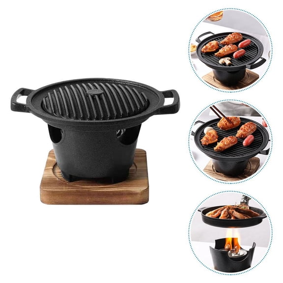 LEEYNEER Barbecue Sans Fumée Gril Portable Mini Poêle pour Barbecue Intérieur