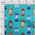 thumbnail image 2 of oneOone Tissu Polyester Lycra Turquoise Bleu Lanterne Rétro Projets de Couture Tissu Imprimé au Mètre 56 Pouces de Large, 2 of 5
