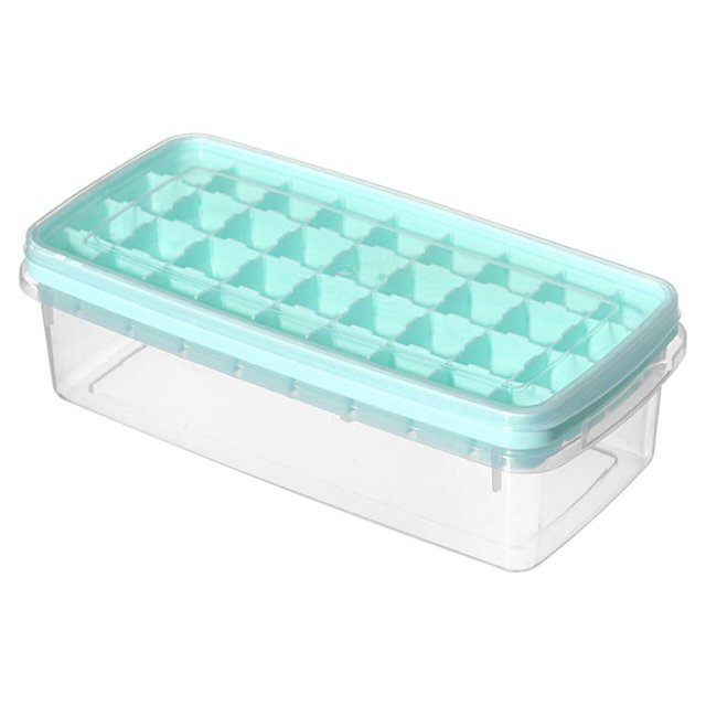 ruzhgo Ice Cube Tray Mold with Lid Reusable Rectangle Cubes Cream Maker Trays Removable Washable Freezer DIY Molds Kitchen Bar Light Green Light Green