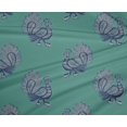 thumbnail image 4 of oneOone Polyester Lycra Fabric Peacock Block Printed Fabric 1 Yard 56 Inch Wide, 4 of 4