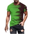thumbnail image 2 of Qertyioot Hommes Imprimer Manches Courtes Col Rond T-shirt Casual Mode Manches Courtes Dégagement, 2 of 5