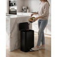 thumbnail image 4 of 50L Stainless Steel Kitchen Trash Can – Black Step-On Garbage Bin with Soft-Close Lid, Removable Inner Bucket, Fingerprint-Resistant Finish and Odor Control – 42.8 × 35.5 × 62 cm, 4 of 8